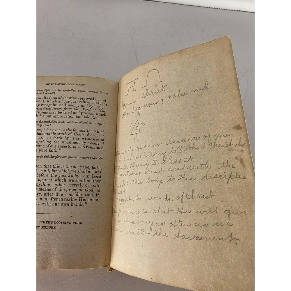 Martin Luther Small Catechism Lutheran Book Pre-1921 Handwritten Notes Antique